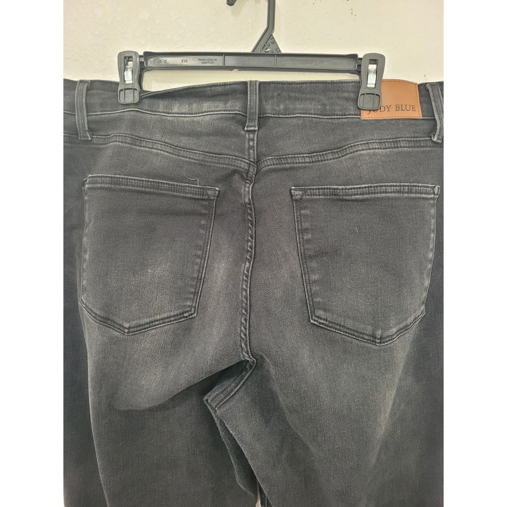 Judy Blue 18W Black High Rise Button Fly Raw Hem Cropped Wide Leg Jeans #2 - Picture 4 of 7